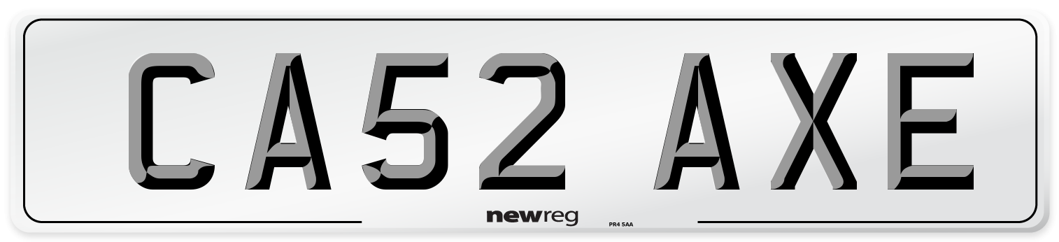 CA52 AXE Number Plate from New Reg